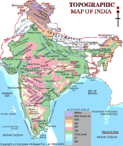 india topographic map